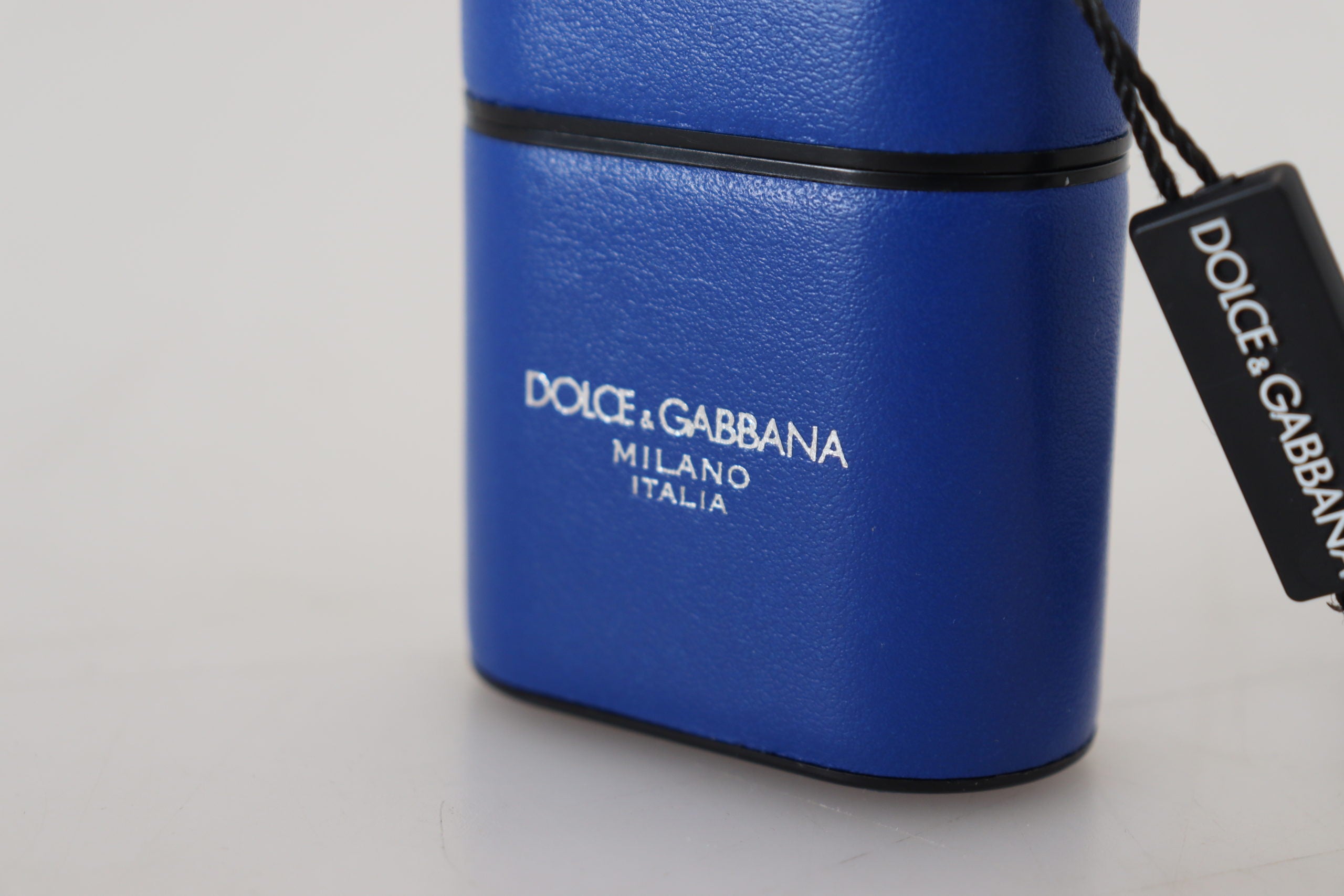 Κομψή μπλε δερμάτινη θήκη Airpods Dolce &amp; Gabbana