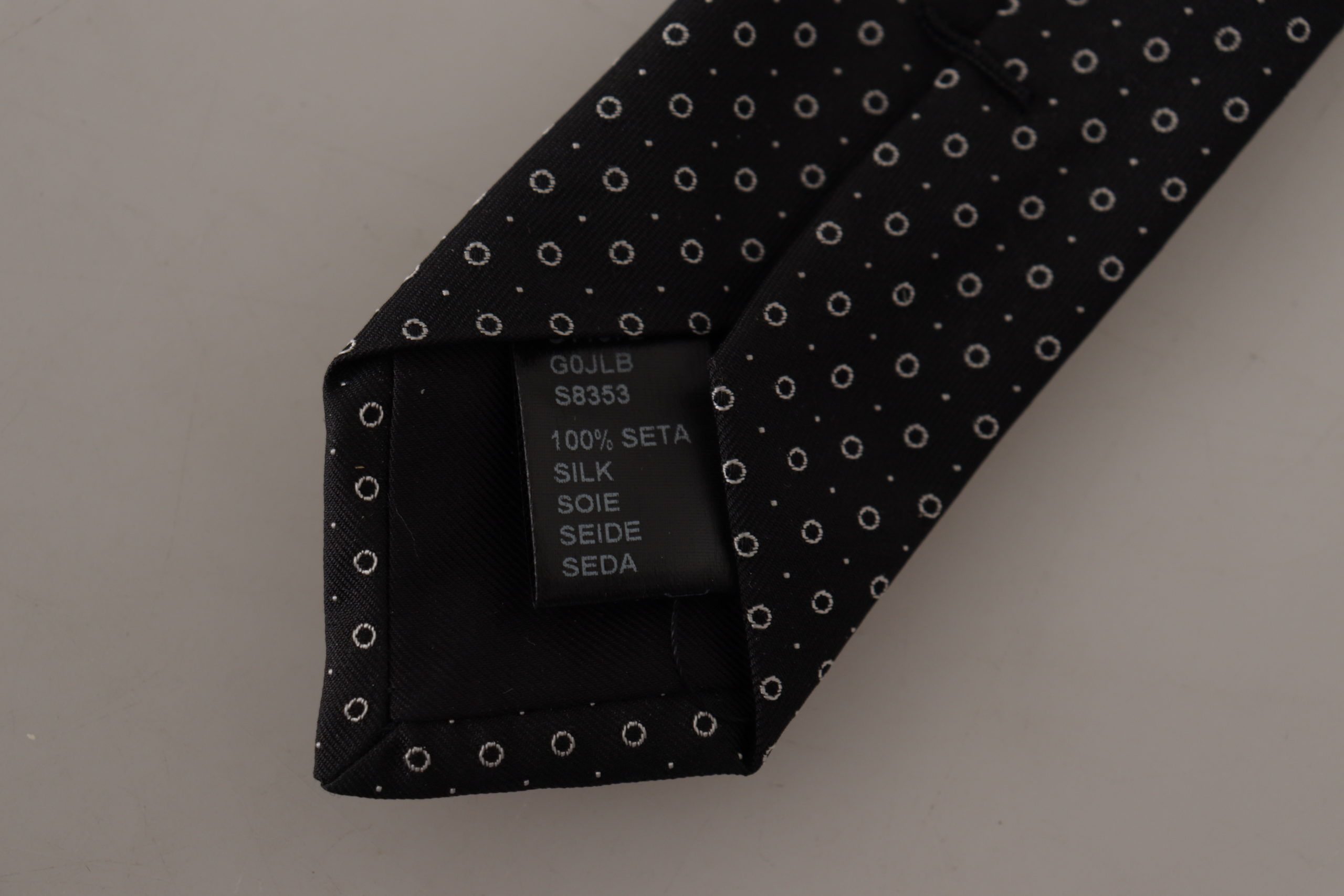 Dolce & Gabbana Elegant Black White Polka Dot Silk Tie