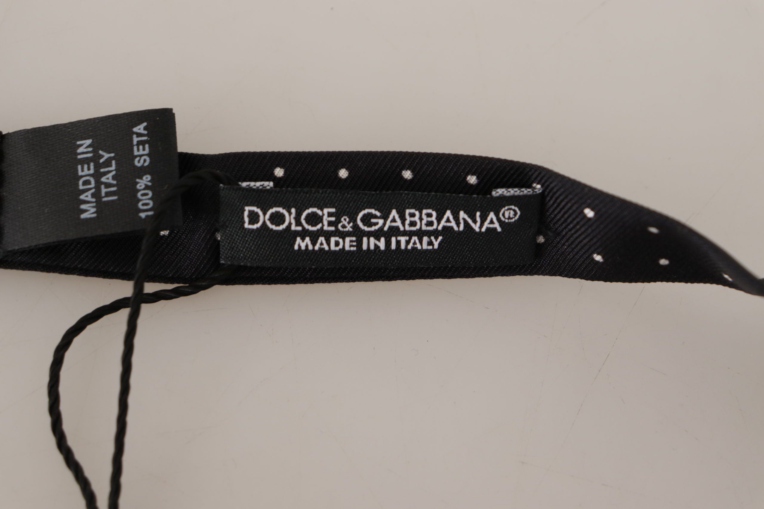 Dolce &amp; Gabbana Κομψό μαύρο πουά μεταξωτό παπιγιόν