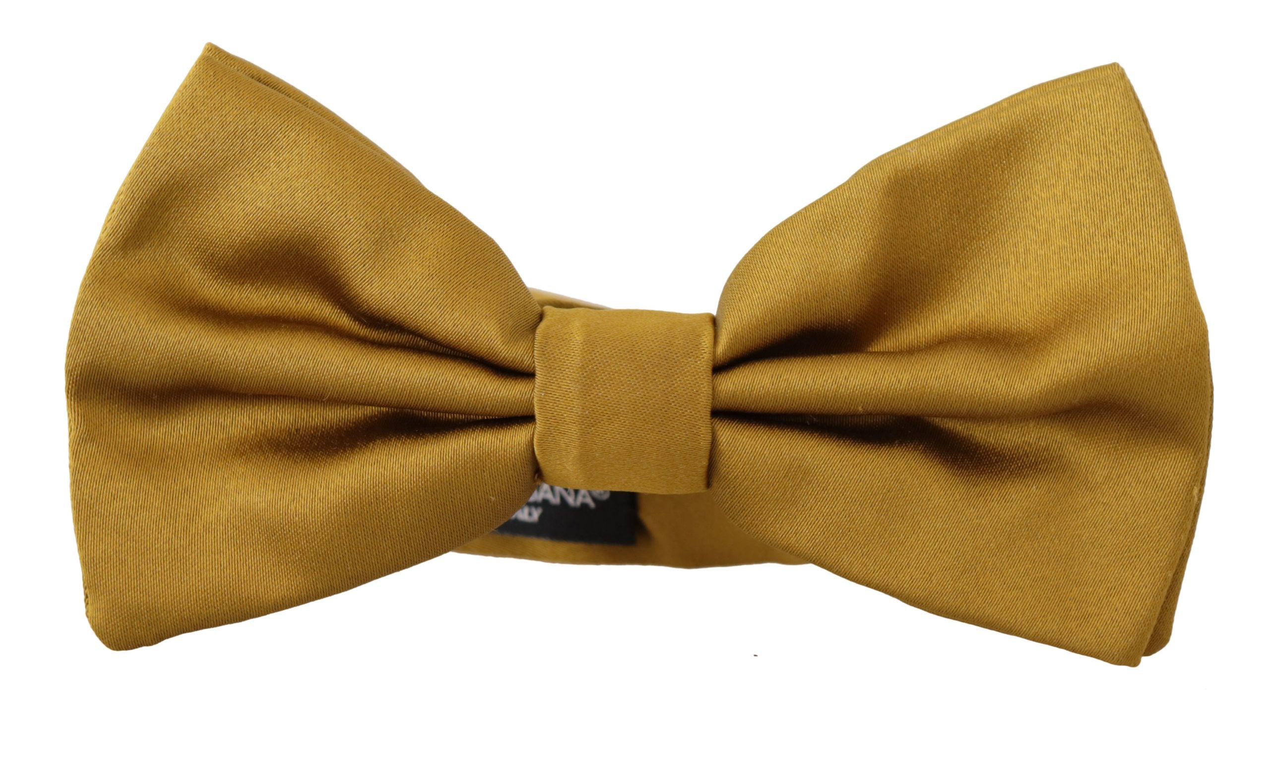 Dolce & Gabbana Elegant Mustard Yellow Silk Bow Tie