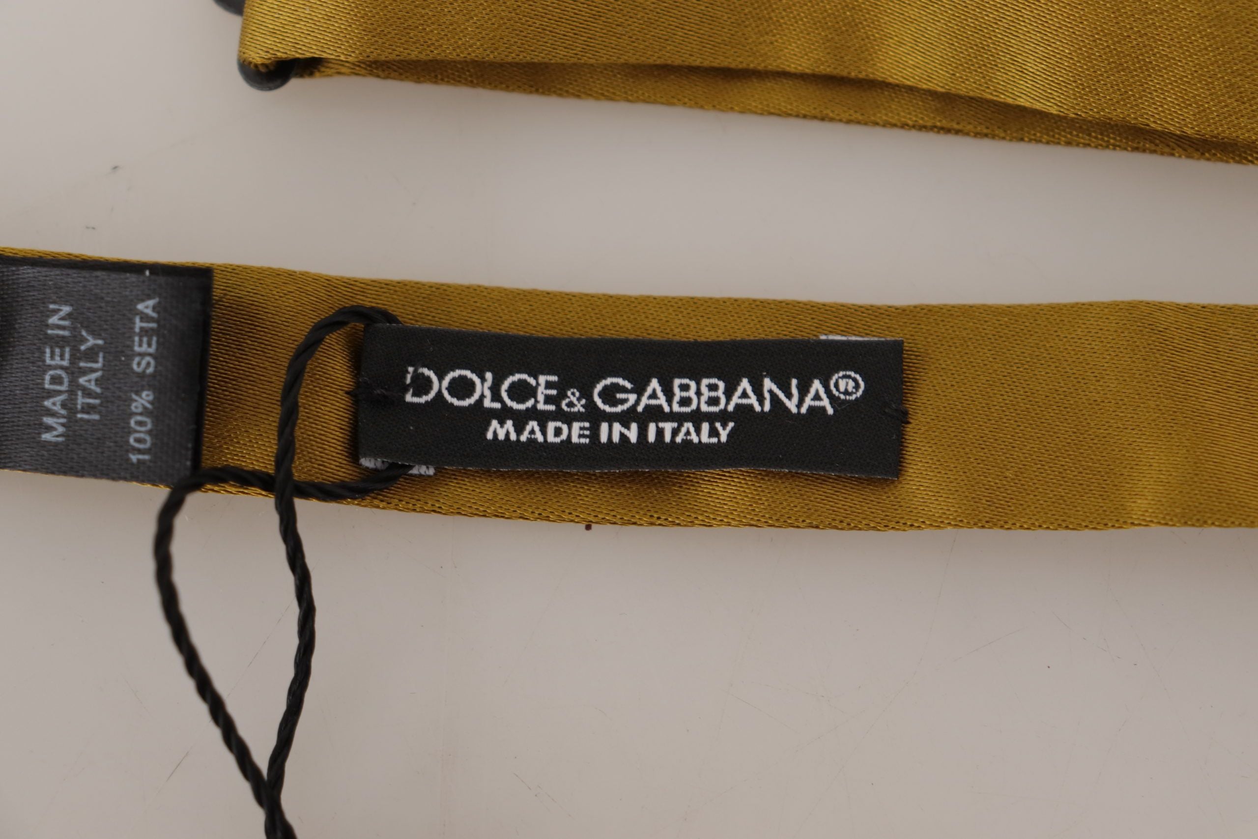 Κομψό παπιγιόν Dolce &amp; Gabbana με κίτρινο μεταξωτό μουστάρδα