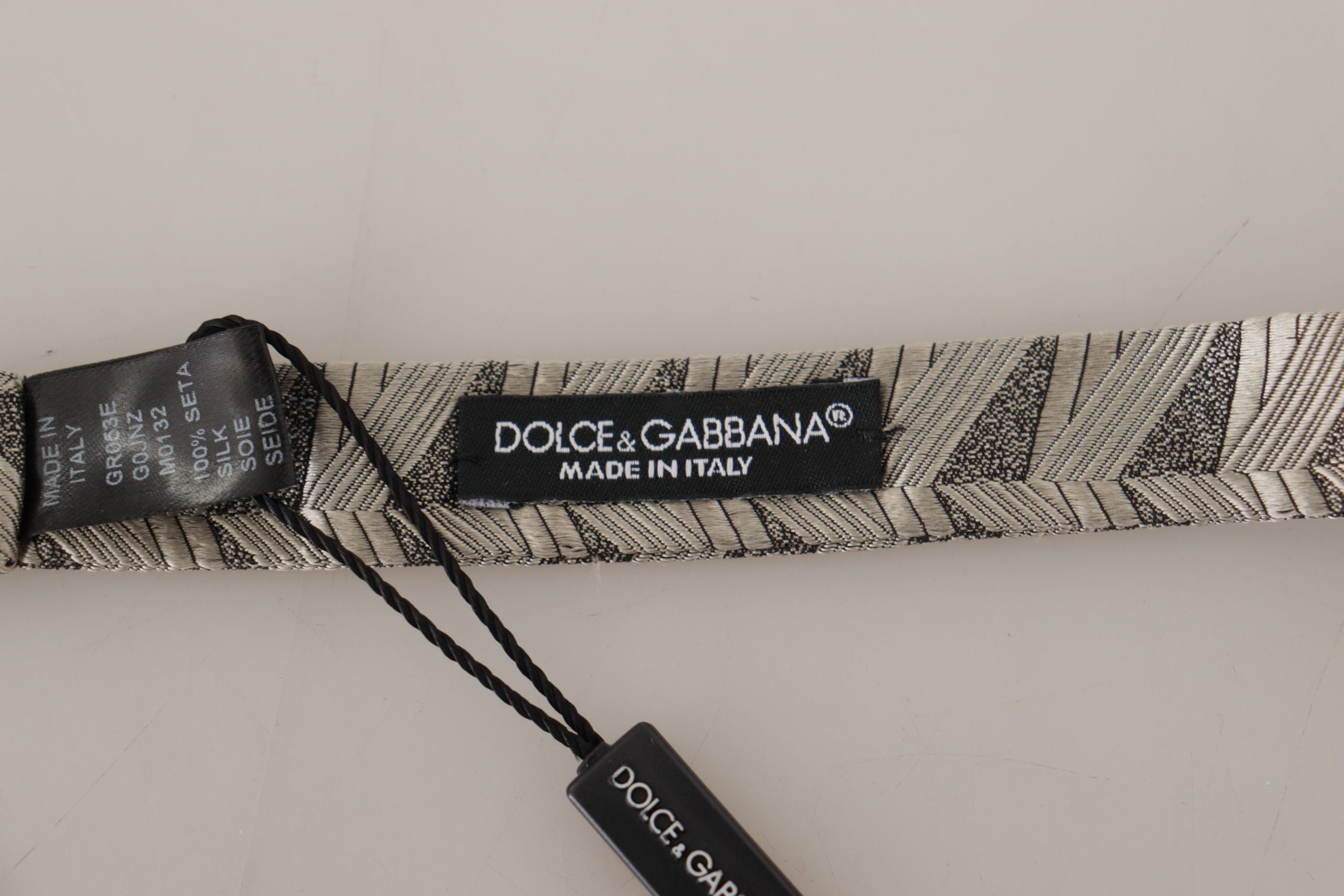 Κομψό παπιγιόν Dolce &amp; Gabbana γκρι μεταξωτό