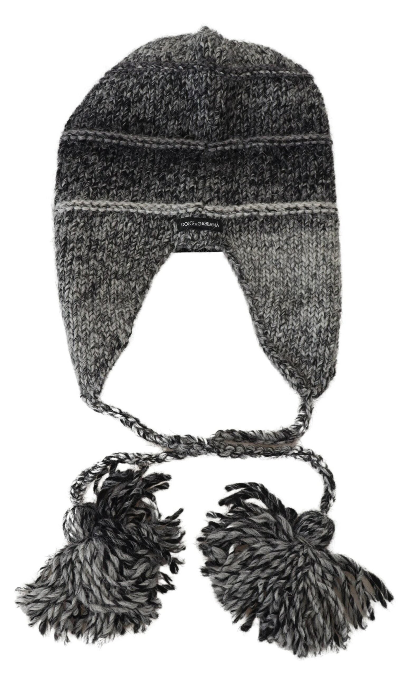 Dolce &amp; Gabbana Κομψό γκρι πλεκτό καπέλο Beanie