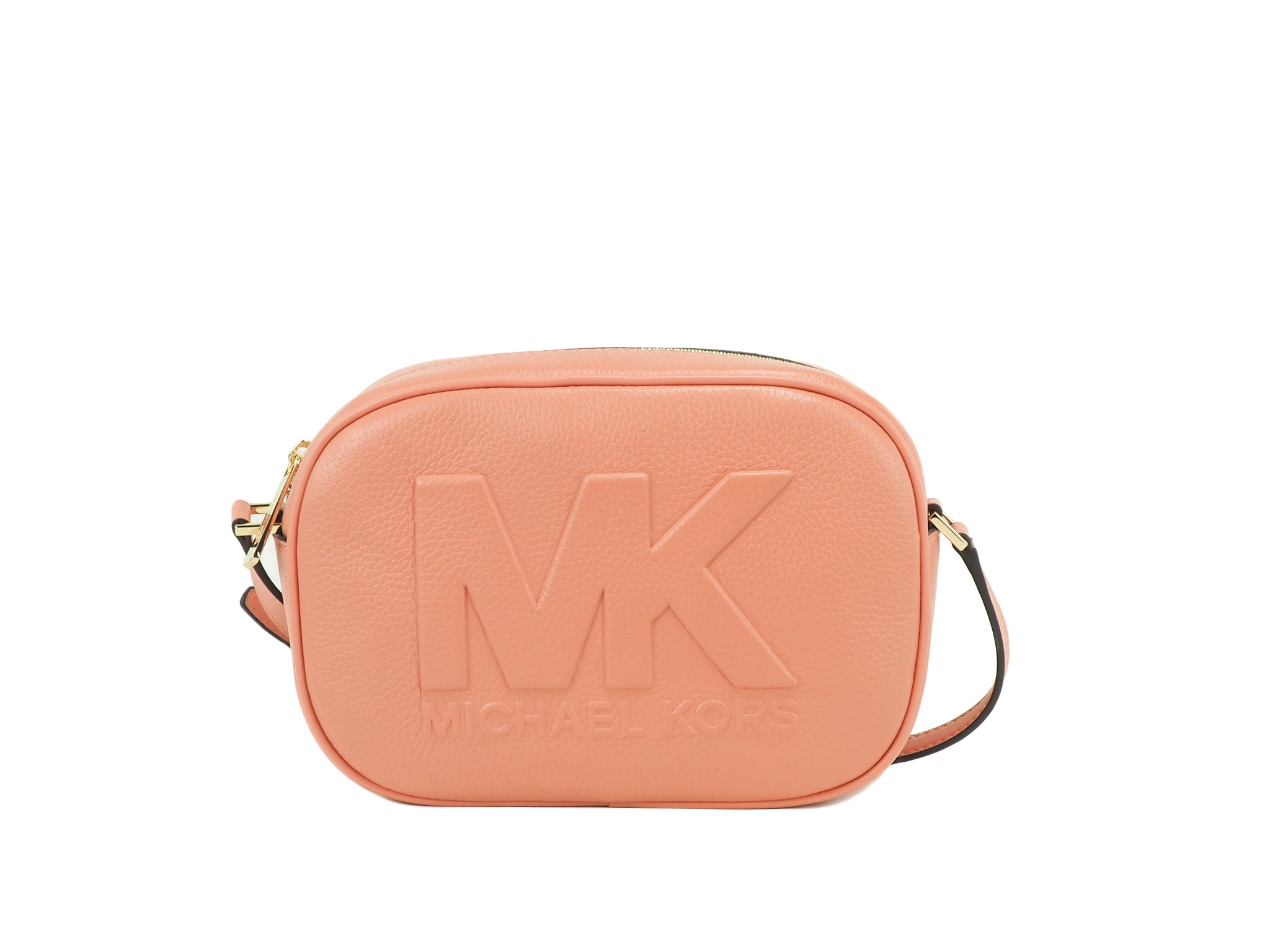 Michael Kors Jet Set Travel Medium Sherbert Leather Oval Camera Τσάντα χιαστί