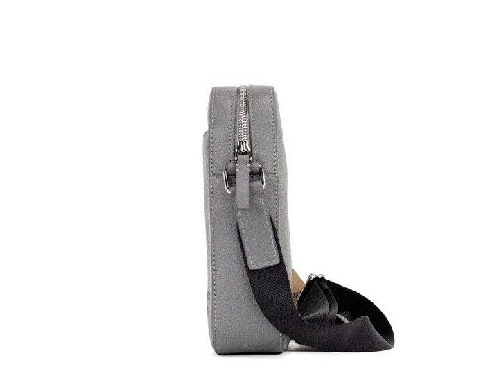 Τσάντα Burberry Thornton Small Grey ανάγλυφο λογότυπο Grainy Leather Crossbody