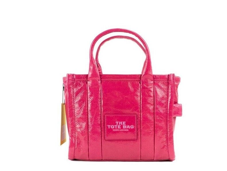 Marc Jacobs The Shiny Crinkle Mini Tote Magenta Δερμάτινο χιαστί τσαντάκι