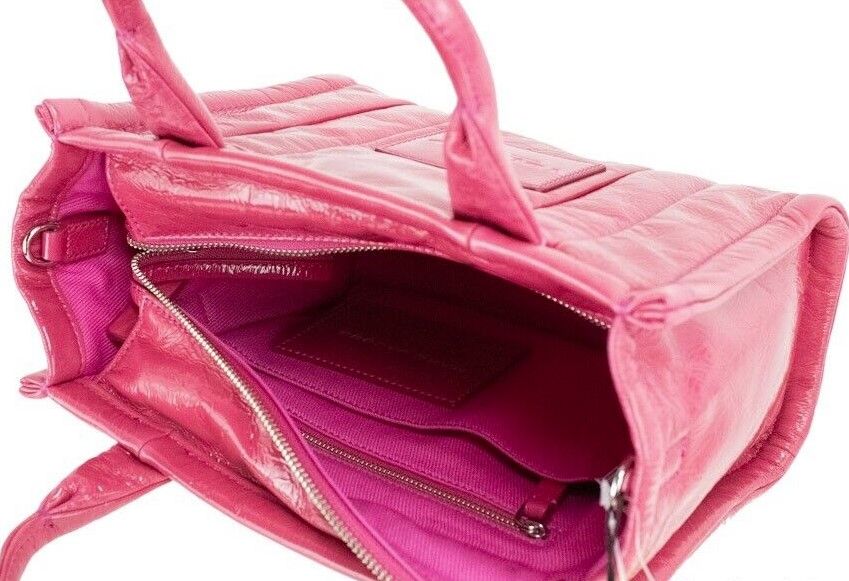 Marc Jacobs The Shiny Crinkle Mini Tote Magenta Δερμάτινο χιαστί τσαντάκι