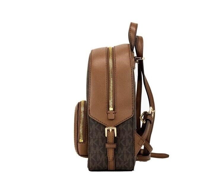 Τσάντα πλάτης πλάτης Michael Kors Jaycee mini XS Brown Signature PVC με φερμουάρ Τσάντα ώμου