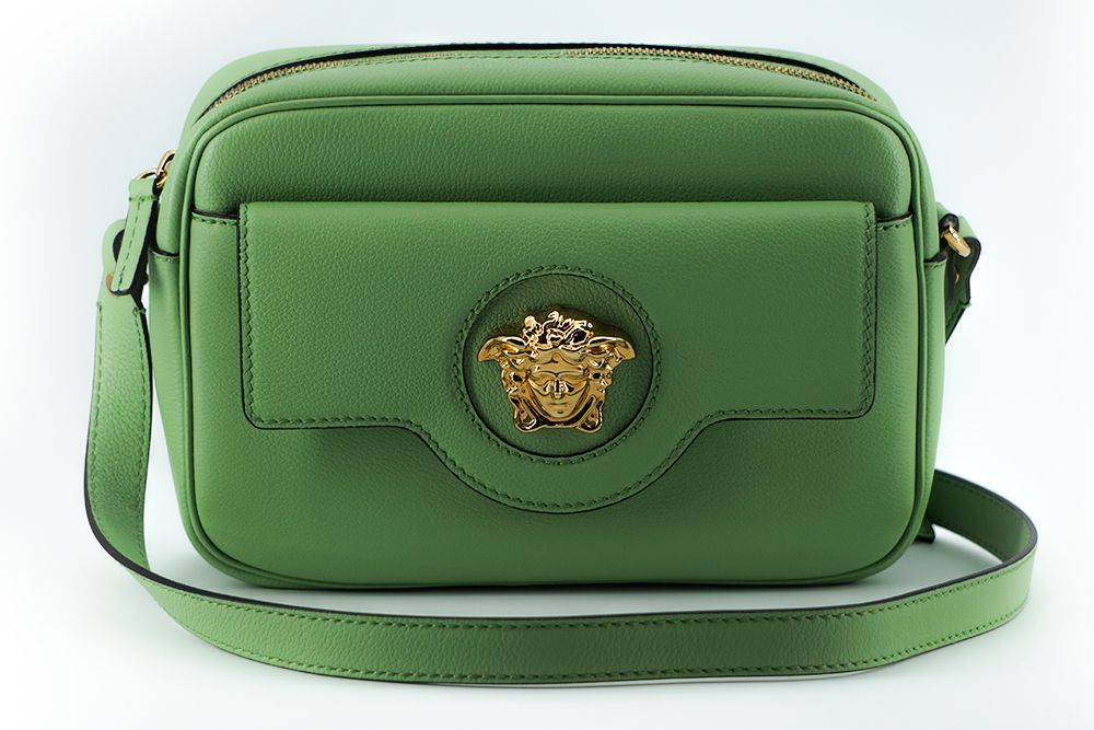 Τσάντα θήκης κάμερας Versace Elegant Mint Green Leather