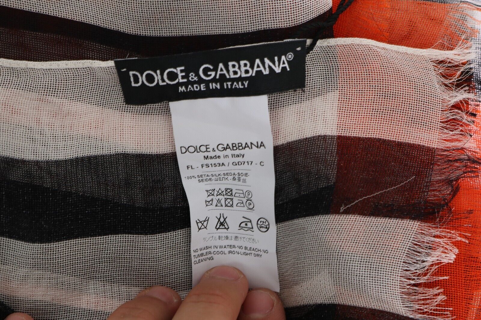 Κομψό πολύχρωμο μεταξωτό κασκόλ Dolce &amp; Gabbana